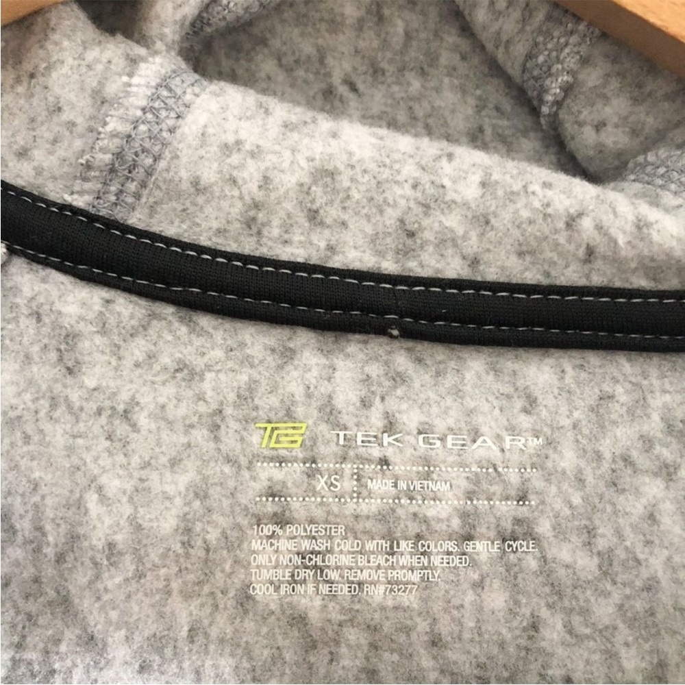 Tek Gear Grey and Charcoal Colorblock Fleece Full Zip, XS - Picture 3 of 8
